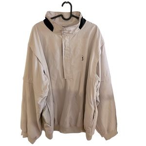 PGA Tour Men's XL Golf Performance Tan pullover jacket convertible zip sleeve